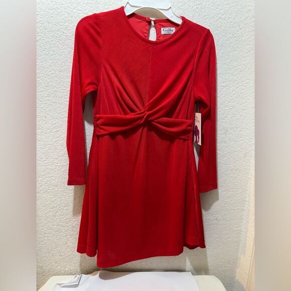 New Gabby Girls front knot detail  red  Dress size 7 - Picture 2 of 6